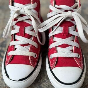 Converse Chuck Taylor All Star High Top Red Canvas Sneakers Youth Size 12